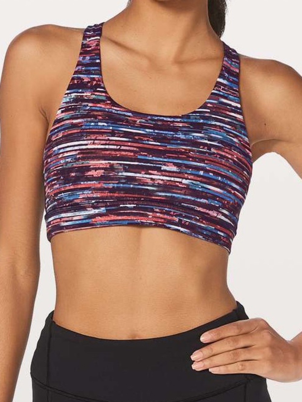 Lululemon Time To Sweat Bra Hinshu Alpine White Multi size 6